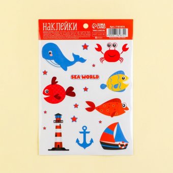 Наклейки бумажные «Морской мир»