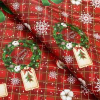 Бумага упаковочная глянцевая «Новогодний венок», 70×100 см