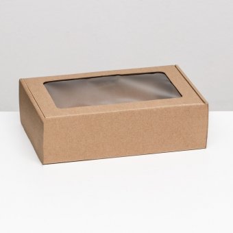 Коробка самосборная, с окном, 26×17×8 см