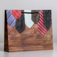 Пакет подарочный Best man. Галстуки, 21х25х8 см