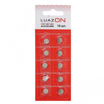 Батарейка алкалиновая LuazON, AG3, LR41
