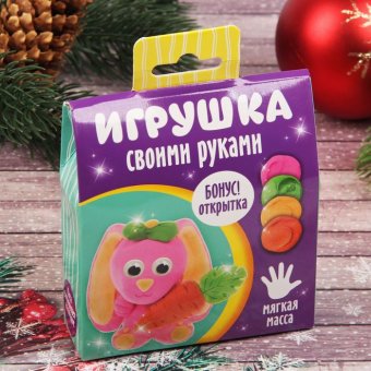 Набор для создания игрушки из массы для лепки "Зайчик"