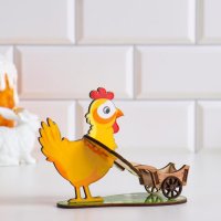 Подставка для яйца "Курица с тележкой"