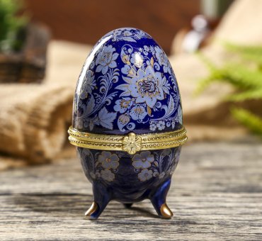 Шкатулка яйцо "Павлово" 7,5х4,7 см