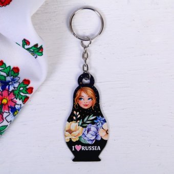 Брелок-матрешка I love Russia
