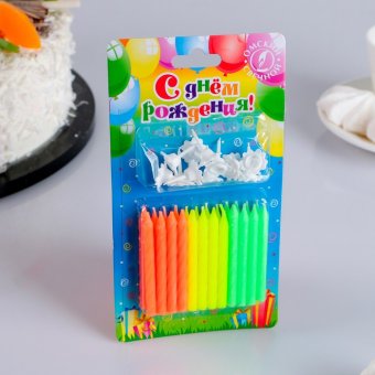 Свечи для торта " С Днём Рождения", 24 шт.