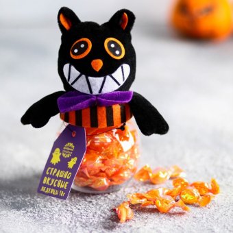 Леденцы «Кот», в банке, с игрушкой на крышке, 50 г