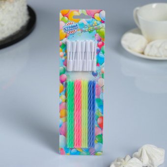 Свечи для торта  Коктейльные, 12 шт