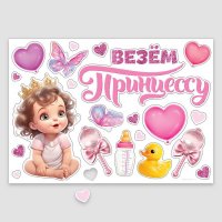 Набор магнитов на авто «Везем принцессу»