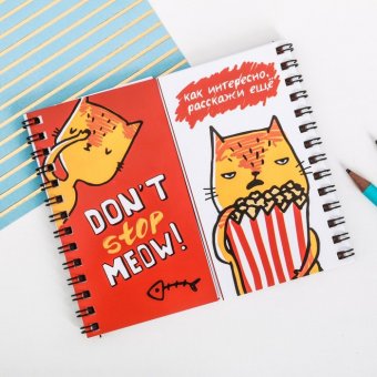Двойной блокнот "Don't stop meow!"